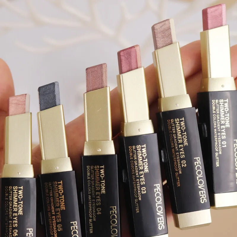Dual-Tone Pearlescent Eyeshadow Sticks - Long-Lasting, Waterproof, with Vibrant Colorfastness - Perfect Gift for Valentine'S Day Zpaxo