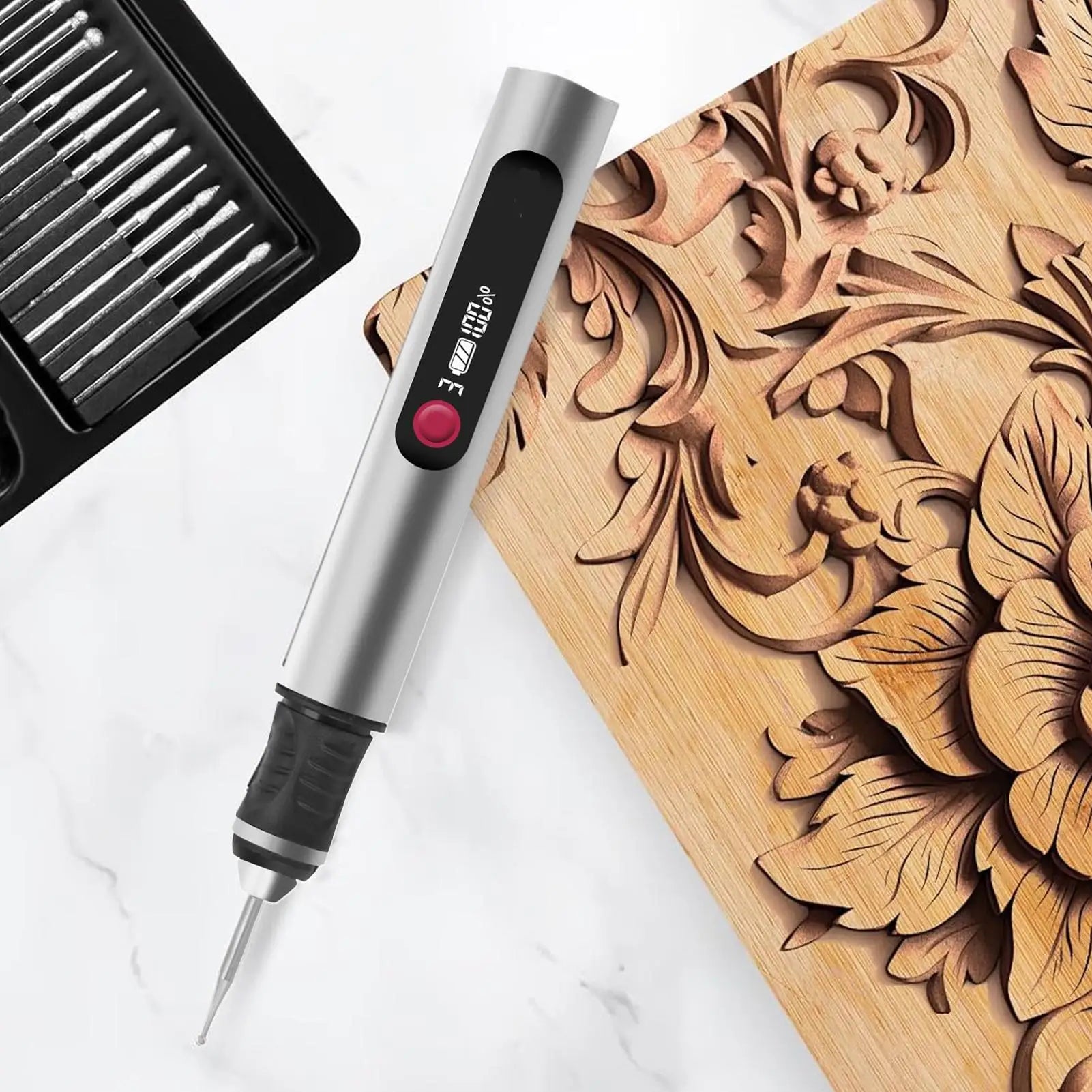 Electric Engraving Pen Cordless Engraving Tool Glass Etching Tool for DIY Enthusiasts Artists Jewelry Makers Hobbyists Zpaxo