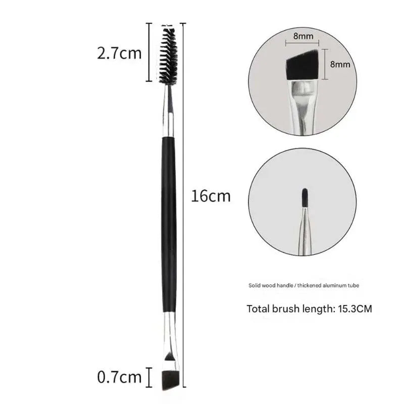 2-in-1 Double-Ended Eyebrow Brush & Eyelash Comb, Professional Contouring Eye Liner Makeup Brushes Eye Blending Cosmetic Brushes Zpaxo Black 1Pcs