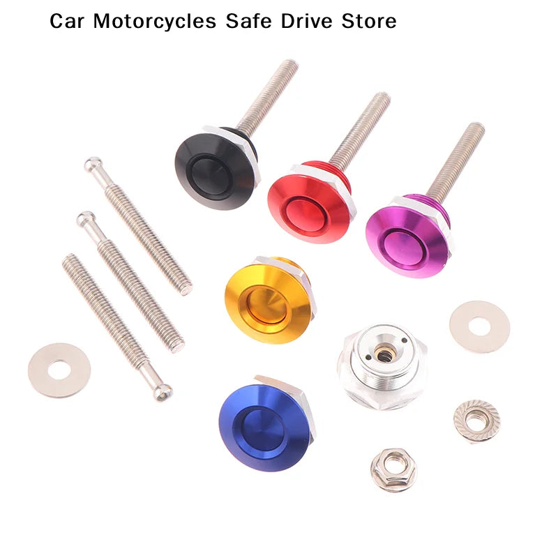 Universal Push Button Billet Quick Release Fasteners Racing Car Front