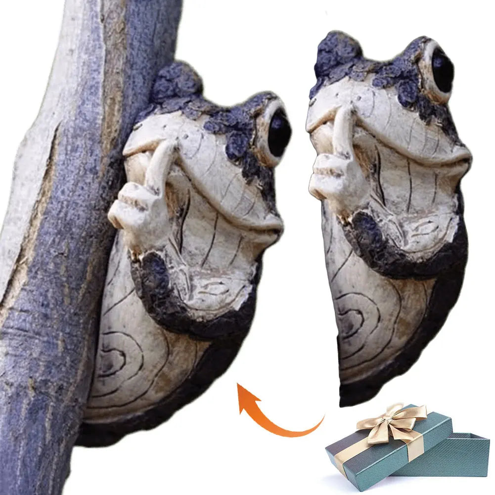 Frog Garden Statue Waterproof Resin Decor Protection Sculpture