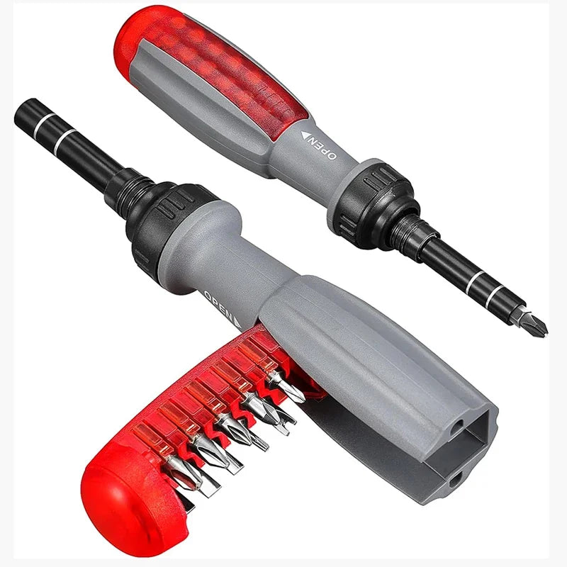 Screwdriver Labor-saving Ratchet Screwdriver Set Slotted Household Tool Multi-function Magnetic Screwdriver Telescopic Labor Zpaxo