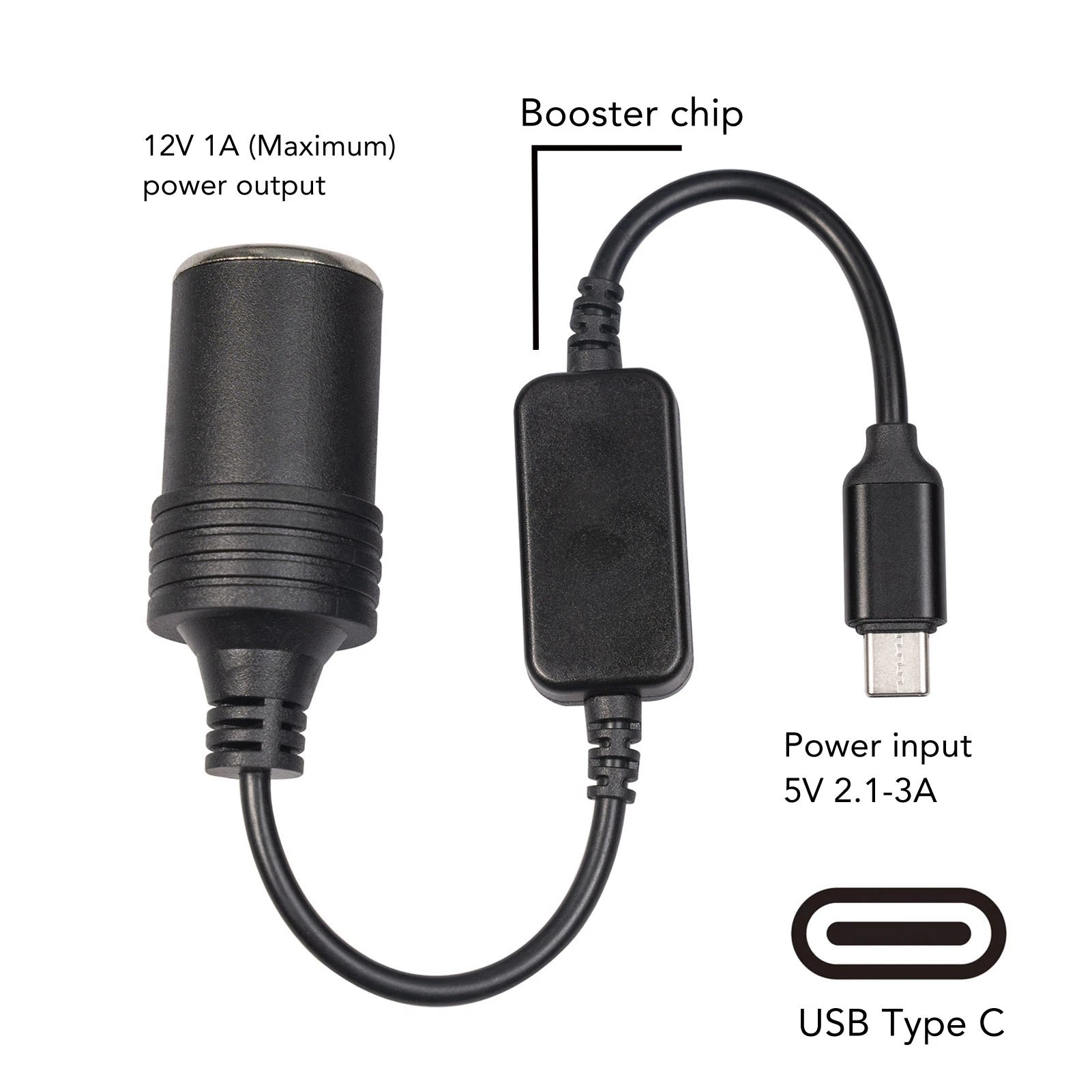 5V USB C Male 12V Car Cigarette Lighter Female Power Adapter