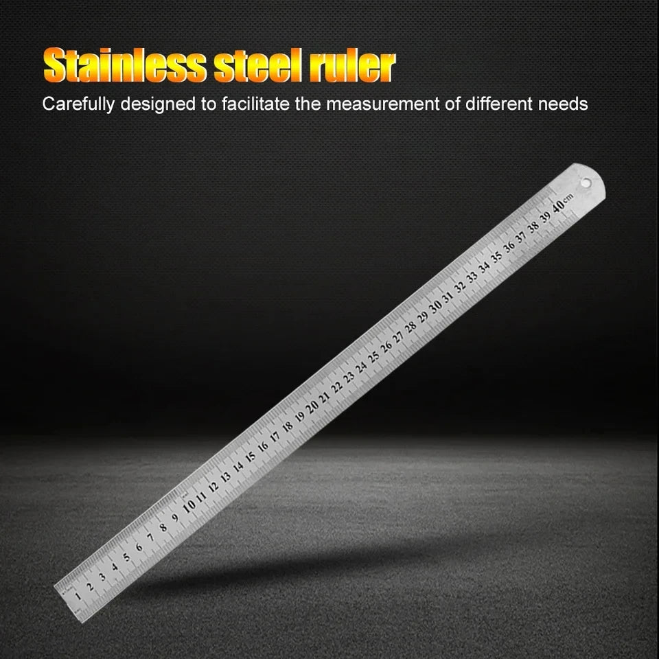 Stainless Steel Straight Ruler 150mm–500mm | Metal Scale Tool