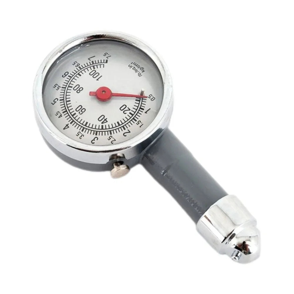 Metal Construction Tire Pressure Gauge High Precision Dual-Scale Dial Air Pressure Meter Mini Dial Mechanical Gauge Zpaxo Black