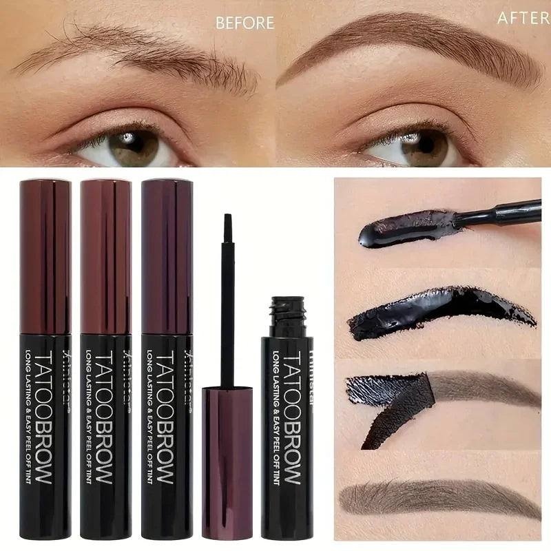 1pc Tattoo Peel Off Eyebrow Gel Tint, Semi Permanent Brow Tint, Waterproof, Transfer-proof, For Fuller & Defined Looking Brows Zpaxo