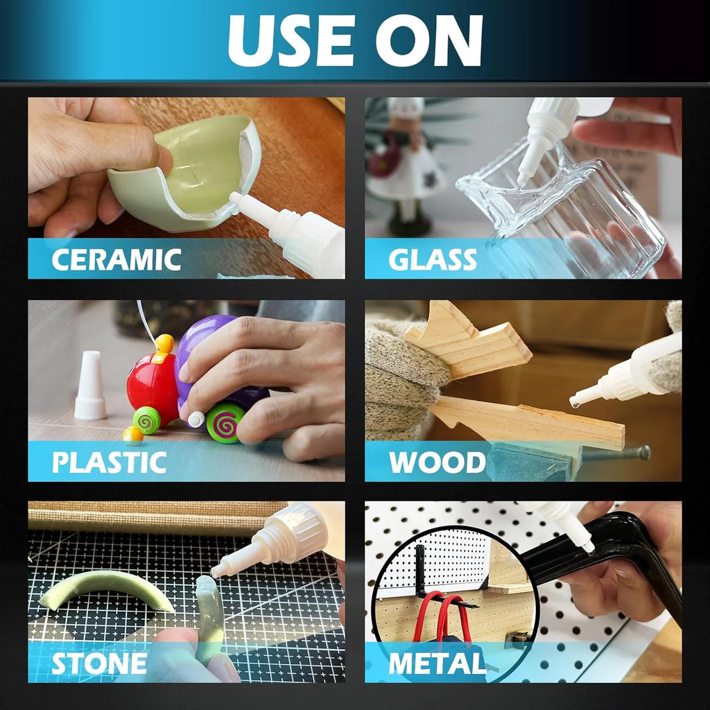 50g (1.76oz) Multi-Purpose Super Glue - Transparent Strong Adhesive for Plastic, Wood, Metal, Crafts & Repairs, Instant Bond, Fa Zpaxo