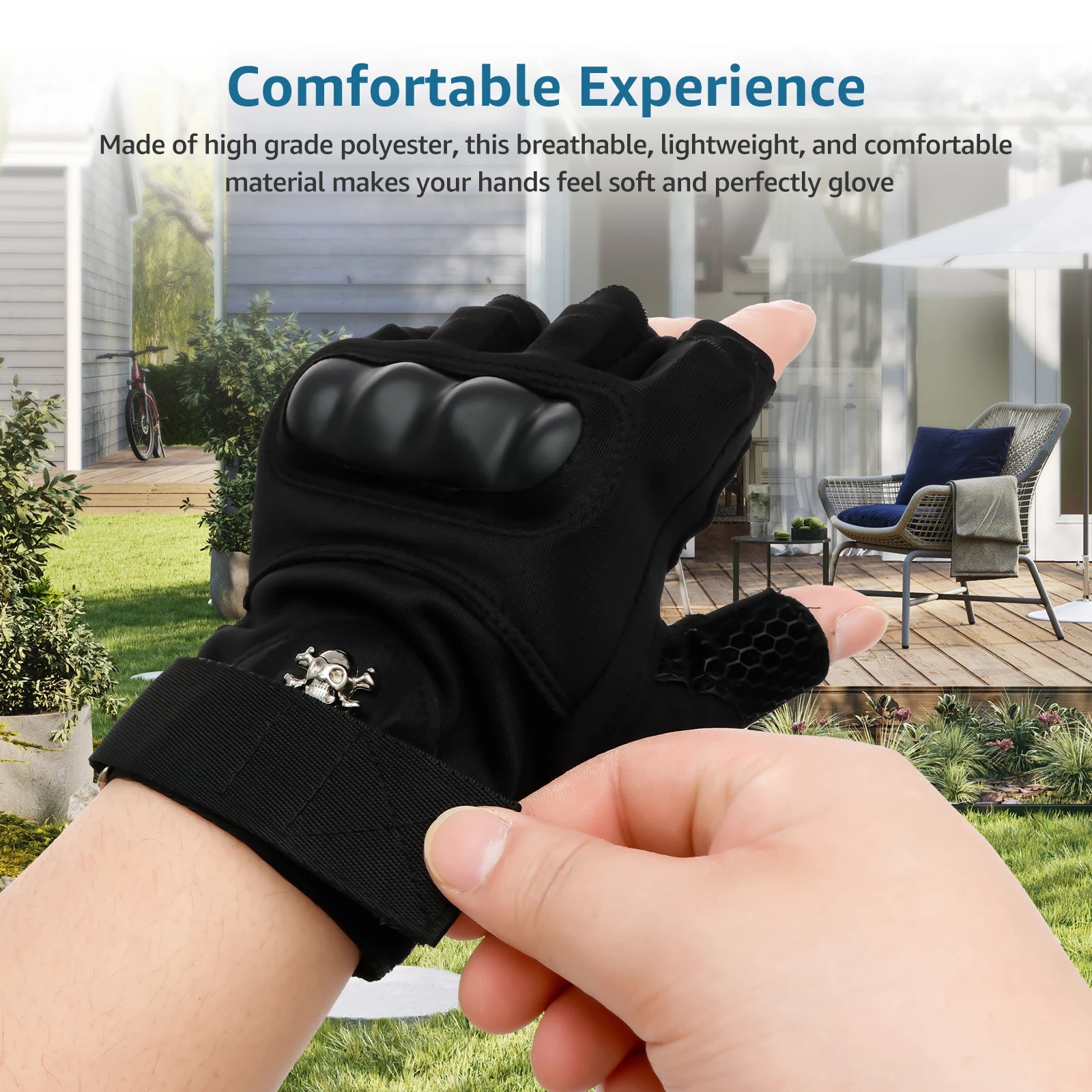 LED Flashlight Gloves 8 LEDs Breathable Half Finger Lighted Running