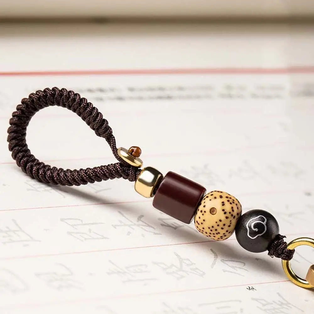Lanyard Pendants Lucky Rope for Safely Wealth Brass Keychain Tibetan Buddhism Car Key Chain Lucky Fish Keyfob Brass Key Rings Zpaxo