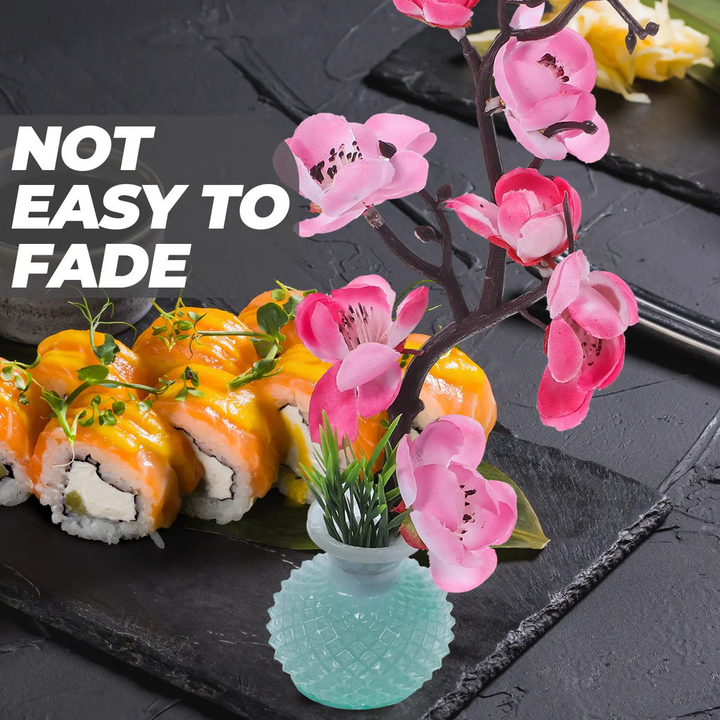 Vivid Simulated Plum Blossom Sushi Plate Flower Decor Artificial