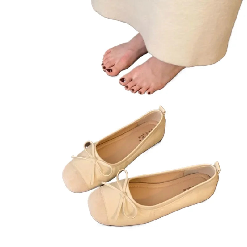 Bow Women Ballet Flats Shoes Casual Shallow Loafers Elegant Women's