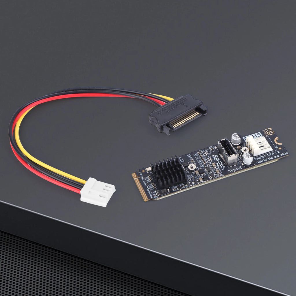 M 2 NVME MKEY USB3 Adapter 20Gbps Speed M2 Key PCIe Front Panel