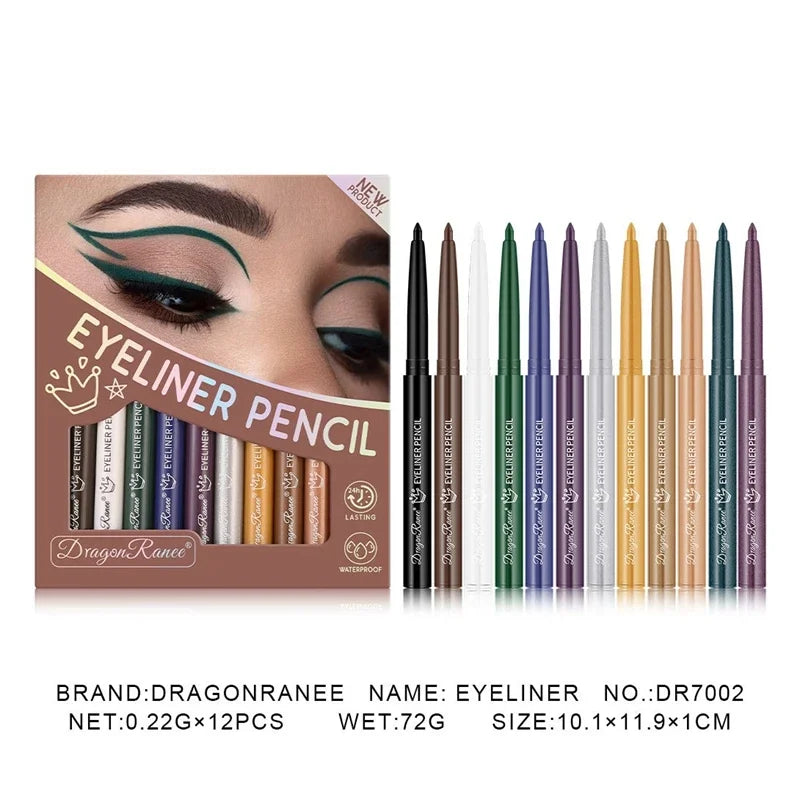 Box Black Gold Eyeliner Pencil Long-lasting Waterproof Pigment Green