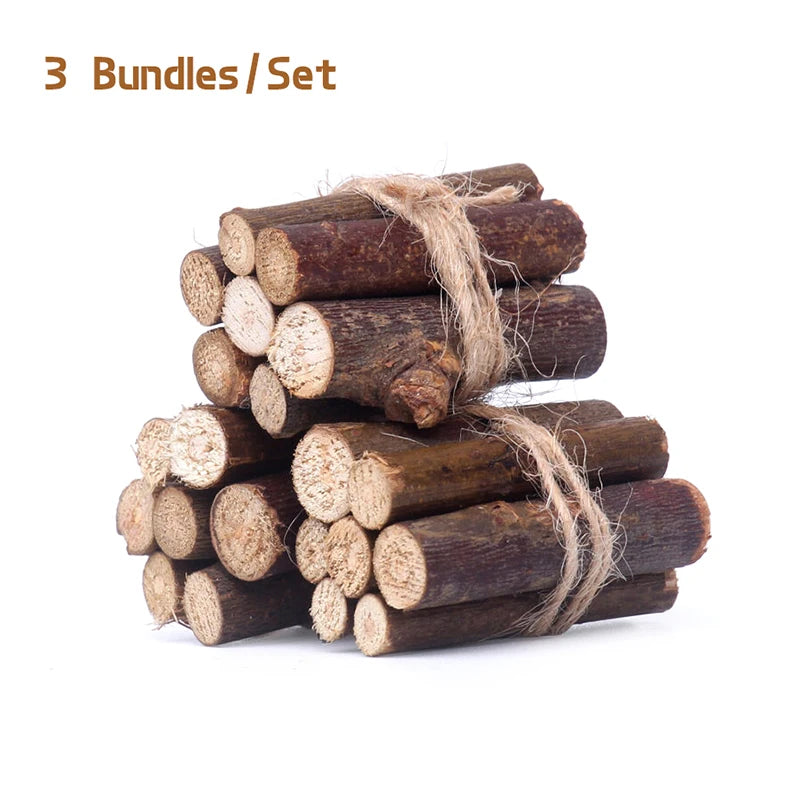 3Bundles 1 12 Dollhouse Miniature Bonfire Firewood Model Party Living