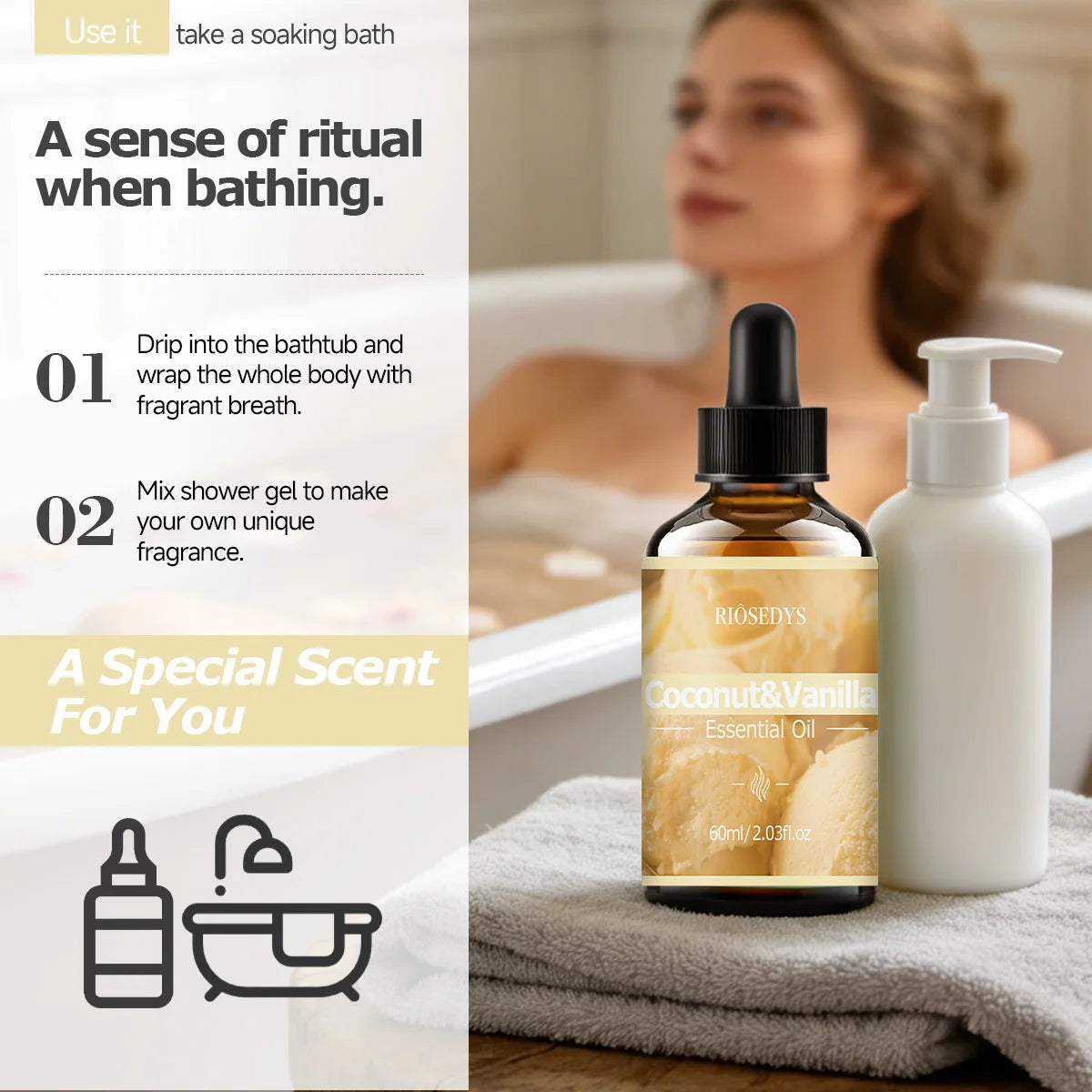 COCONUT VANILLA ESSENTIAL OIL Has Deep Nourishing Moisturizing Zpaxo
