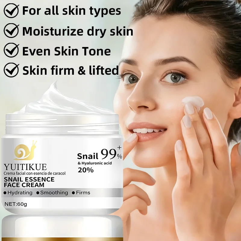 YUITIKUE 99% Snail Essence Face Cream – Hyaluronic Acid 60g Snail Essence Face Cream Zpaxo