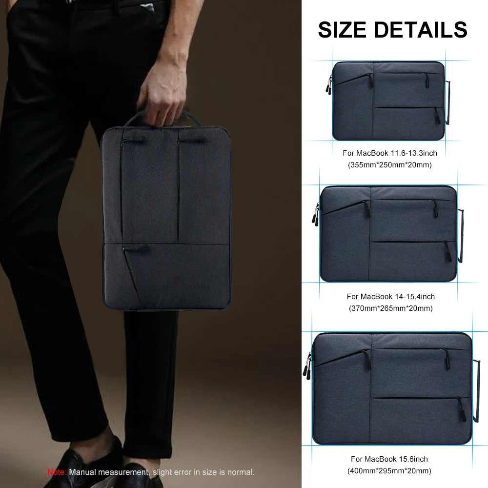 Notebook Case Bag 12/13/14/15.4/15.6/16 inch For Macbook Air Pro Lenovo HP Dell Waterproof Notebook Sleeve Computer Carry Sleeve Zpaxo