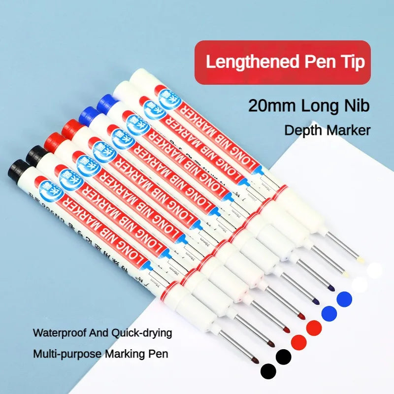 4PCS 20mm Deep Hole Long Nib Multi-Purpose Head Markers for Metal Perforating Pen Woodworking Decoration Art Supplies Zpaxo