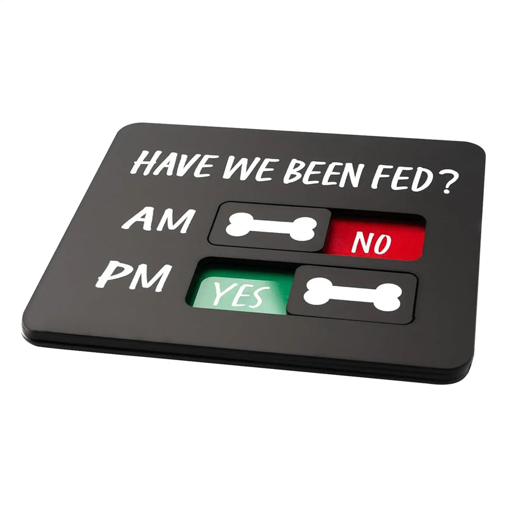 Pet Feeding Reminder AM PM Chart Yes No Slider Magnets Dog Sign Food