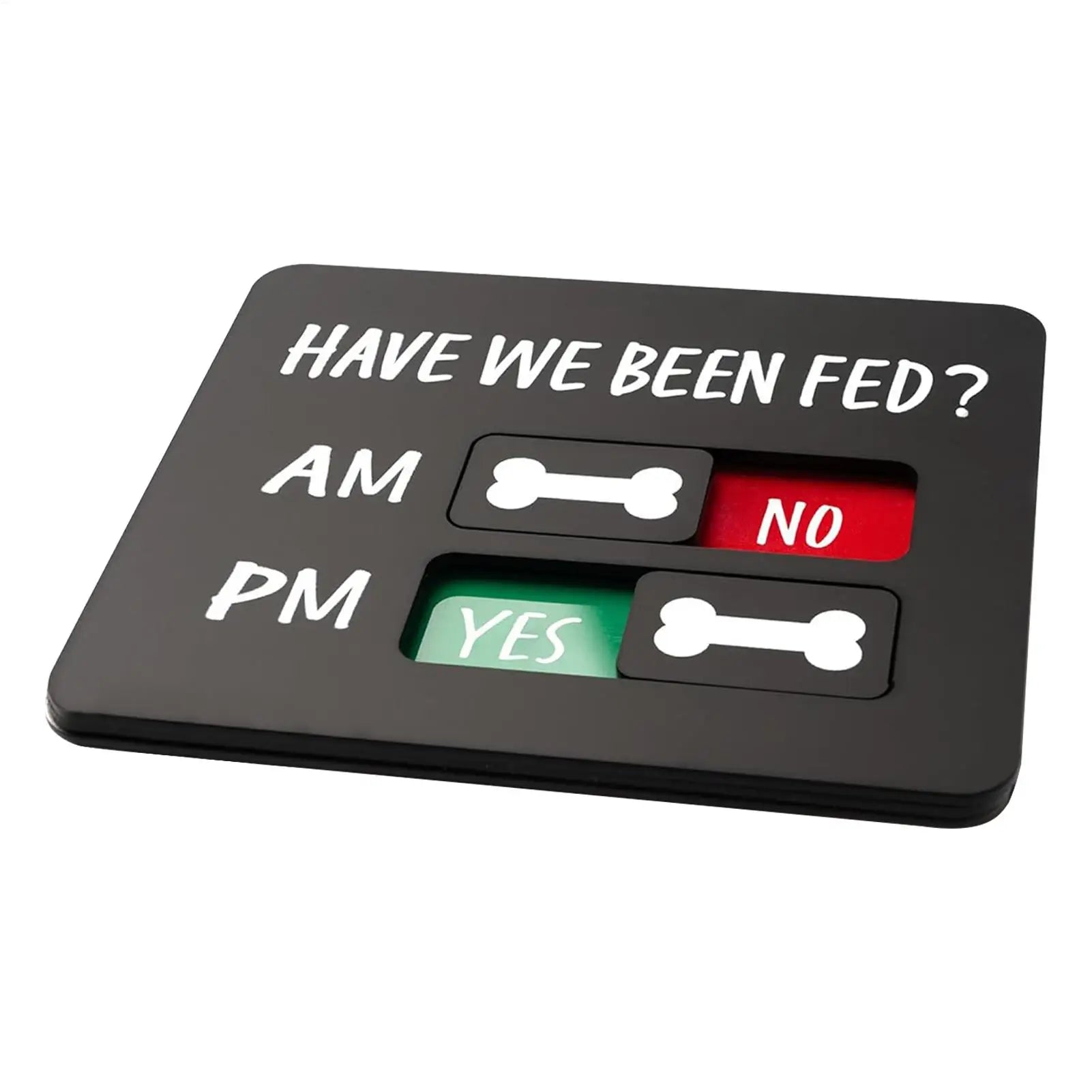 Pet Feeding Reminder AM PM Chart Yes No Slider Magnets Dog Sign Food