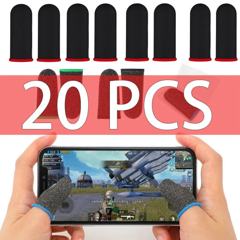 20/40 pcs Finger Sleeve For PUBG Mobile Game Finger Cover Breathable Game Controller Touch Screen Luminous Gaming Thumb Gloves Zpaxo