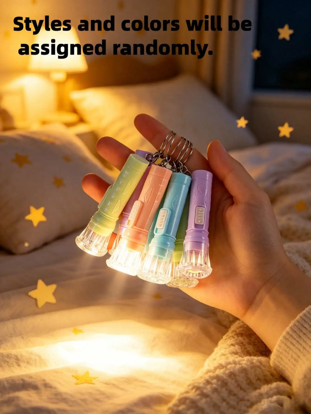 10 20 LED Flashlight Keychain Portable Plastic Key Ring Toy Will Be