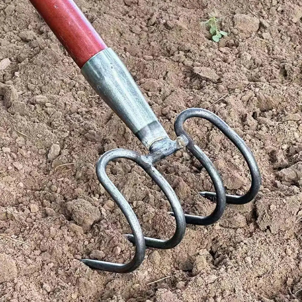 Heavy-Duty Manganese Steel Garden Fork Head – 4-Tine Cultivator Garden Fork Head Zpaxo