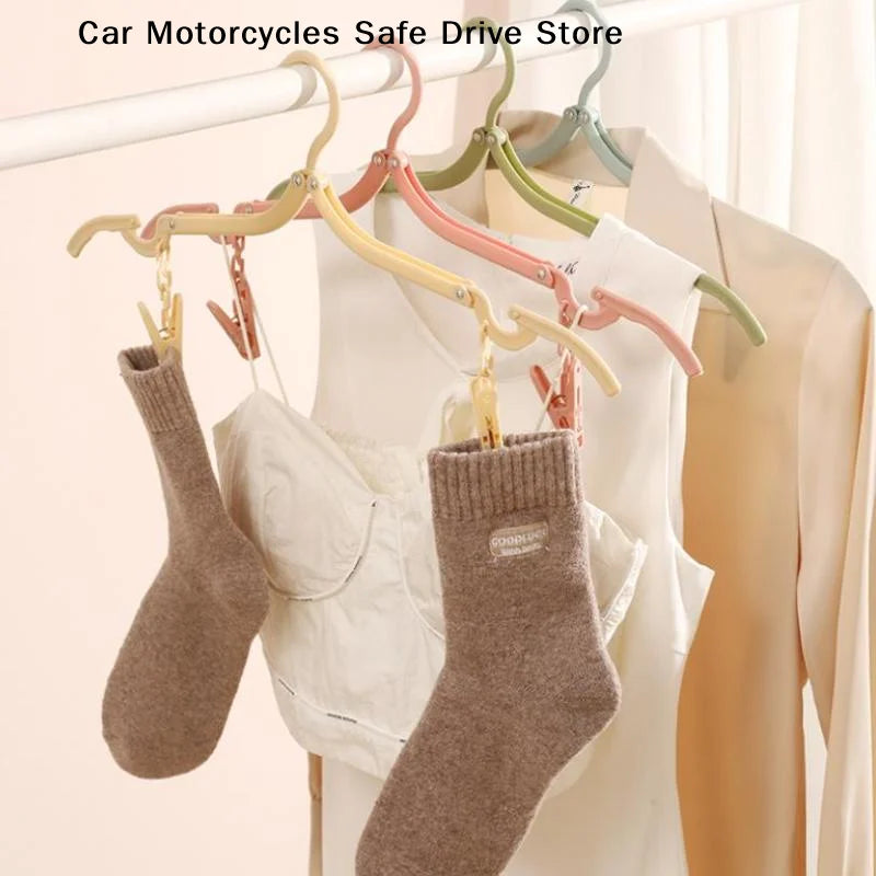 Folding Clothes Hanger Anti Slip Clips Space Saving Design Perfect
