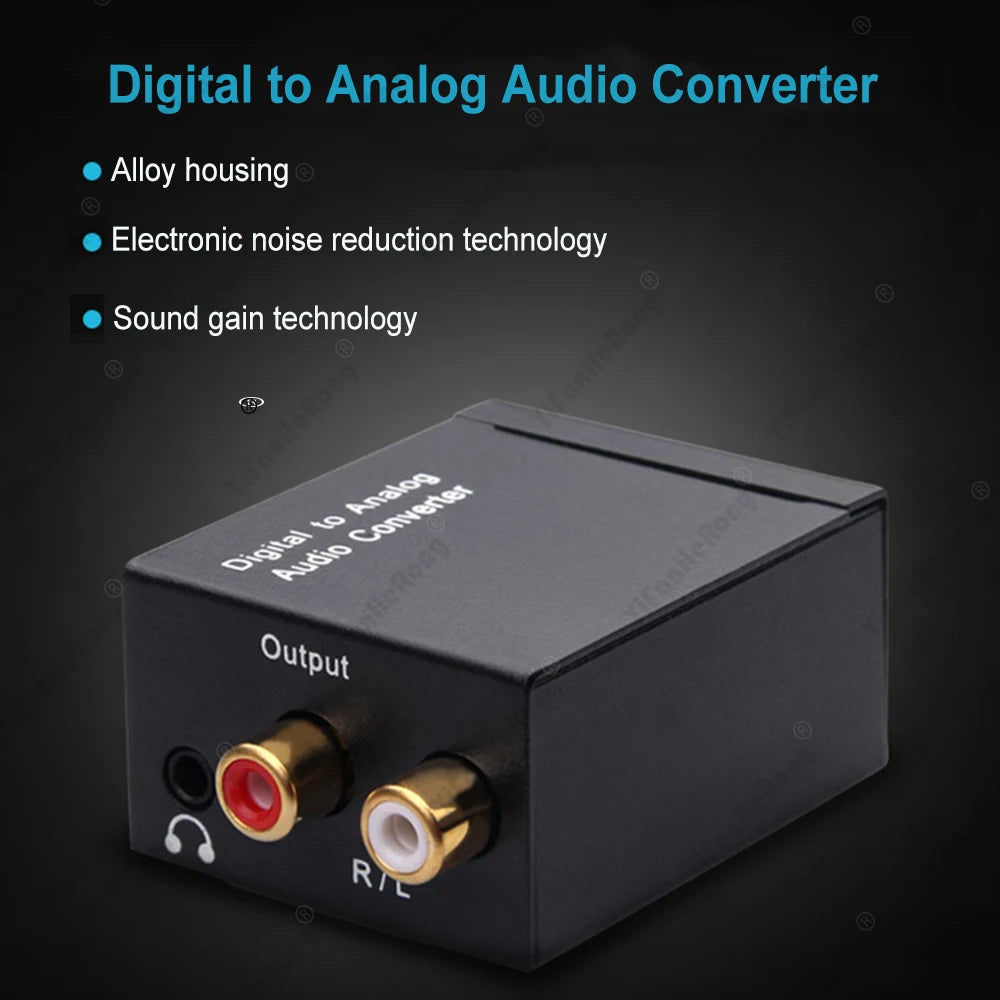 Digital to Analog Audio Converter Optical Fiber Coaxial Signal to Analog DAC Spdif Stereo 3.5MM Jack 2*RCA Amplifier Decoder Zpaxo