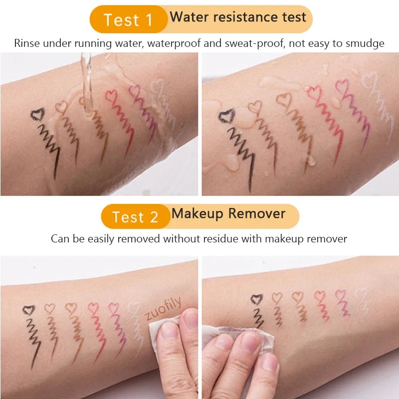 Waterproof Eyeliner Gel Pencil Red Brown Lying Silkworm Pen Soft Easy Wear High Pigment Matte Eyeliner Lasting Shiny Eyes Makeup Zpaxo