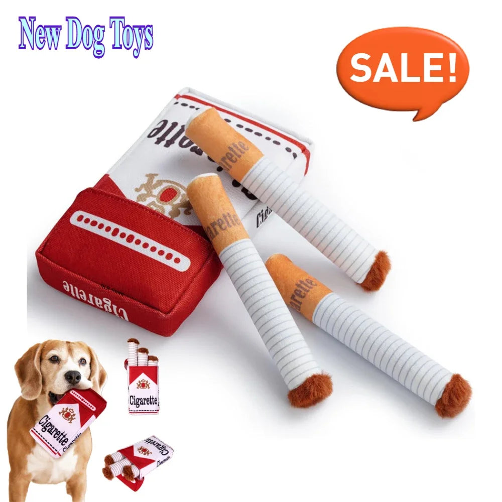 Funny Interactive Plush Dog Toy Creative Cigarette Design Giggling Chewing Toy for Playtime Perfect Gift for Dogs Zpaxo