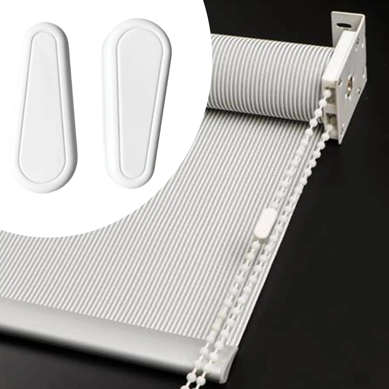 2x Curtain Bead Chain Counterweight Handle Length 9cm Repair Parts Rolling Rope Handle Smooth Surface White Simple Assembly Zpaxo