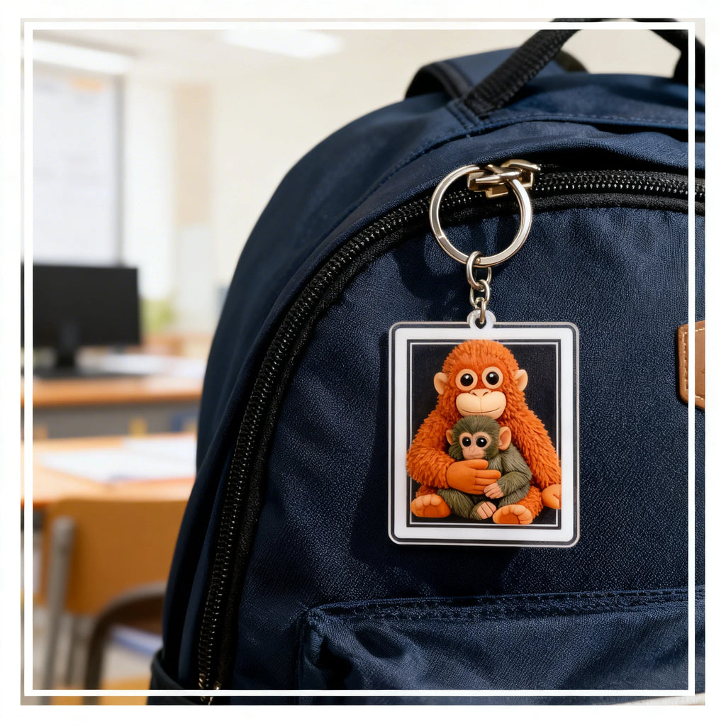 1/4PCS Adorable Monkey Rings Holder Upgrades for Backpacks & Vehicles Easy to Clean Plastic Surfaces Fun Gift Concept Zpaxo