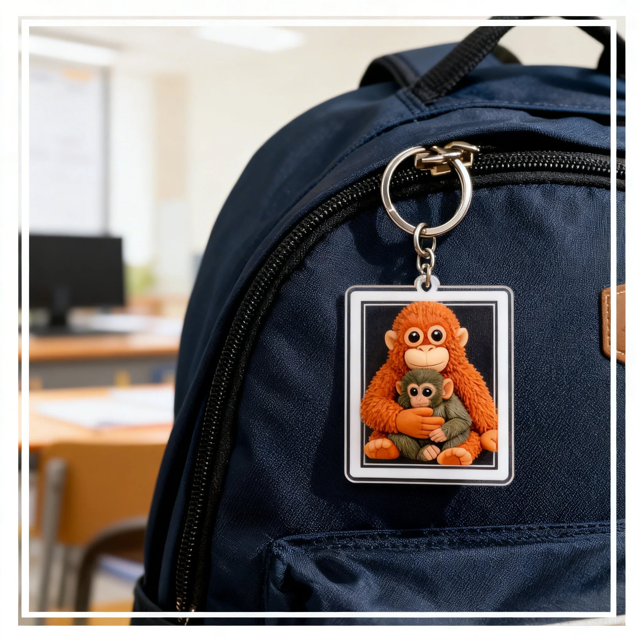 1/4PCS Adorable Monkey Rings Holder Upgrades for Backpacks & Vehicles Easy to Clean Plastic Surfaces Fun Gift Concept Zpaxo