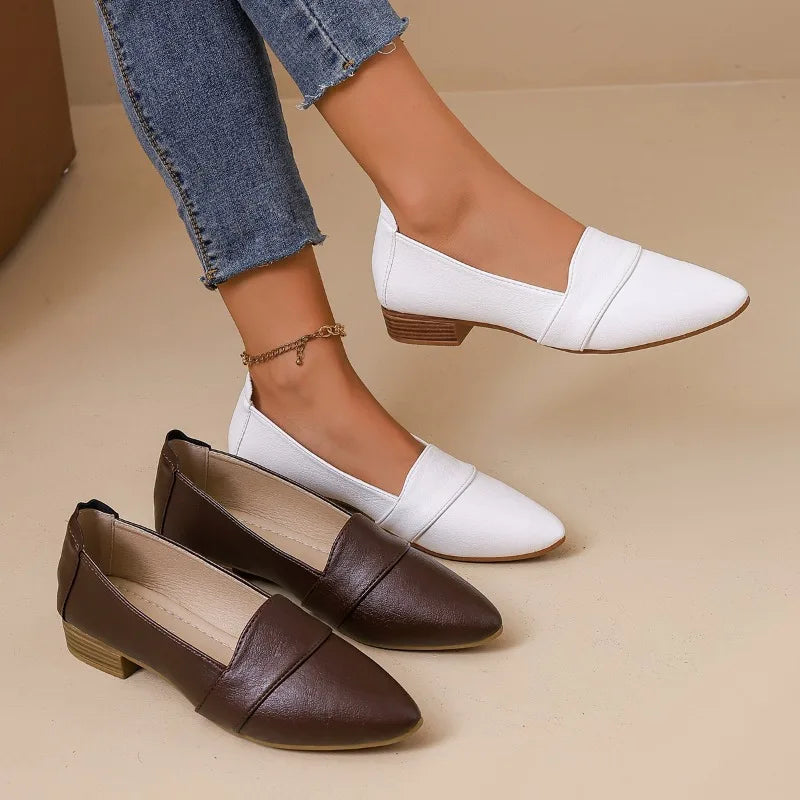 Women's Spring Autumn Vintage Solid Comfortable Single Shoes 2026 Zpaxo