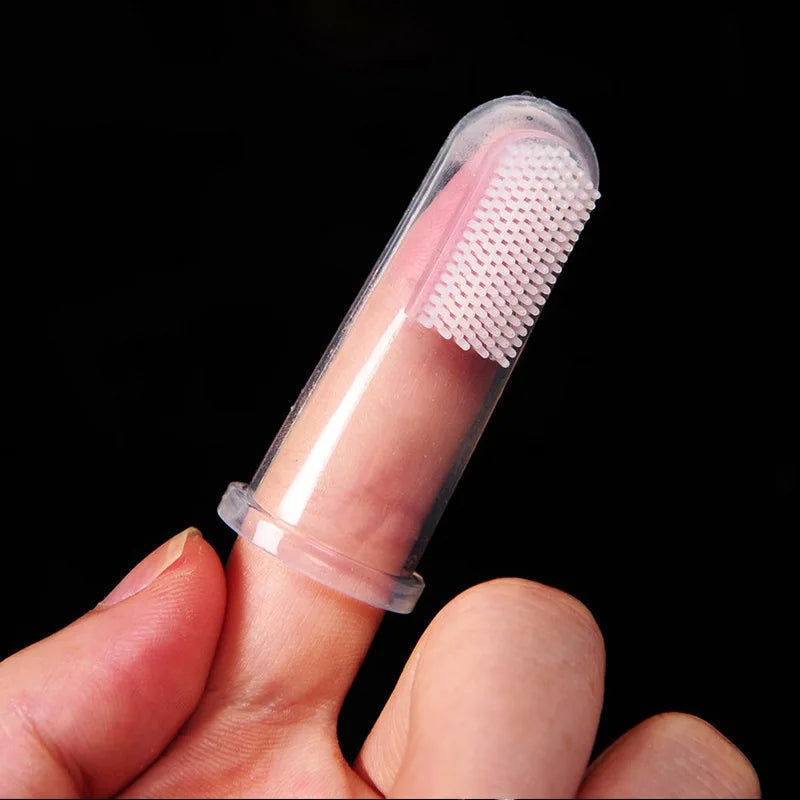 Soft Finger Pet Toothbrush Teddy Dog Brush Off Bad Breath Tartar