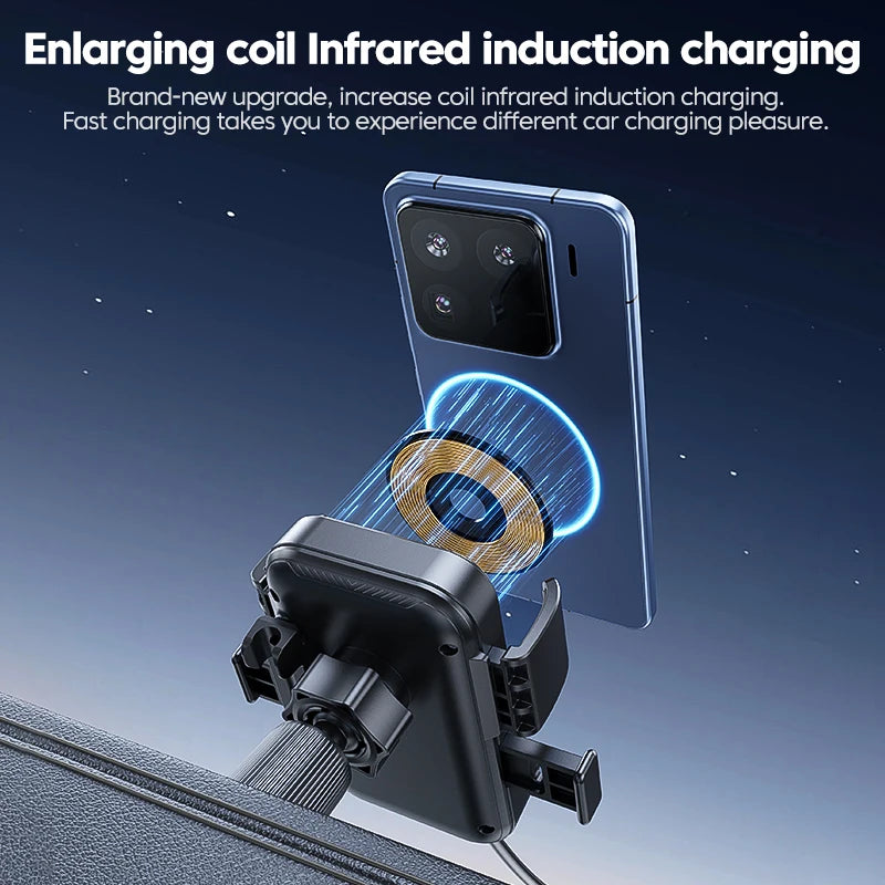 UYUXIO Wireless Car Charger Fast Charging Manual Clamping Air Vent