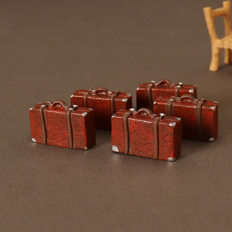 Classic Wood Box Doll Leather Trunk Suitcase Vintage Dollhouse Zpaxo