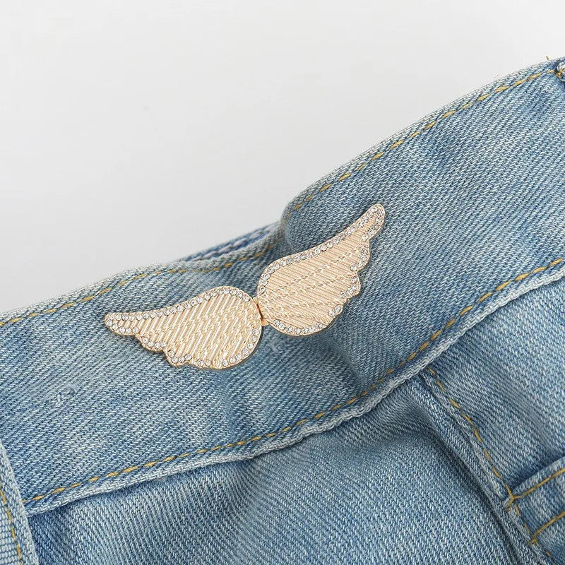 Jeans Button Adjustable Clips Pant Skirts Waist Tightener Buckle Snap