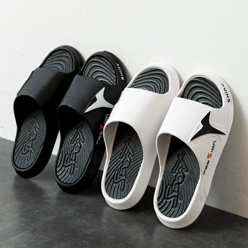 Fashion&sport Men's Slippers PVC Soft Sole Non-slip Slides Casual