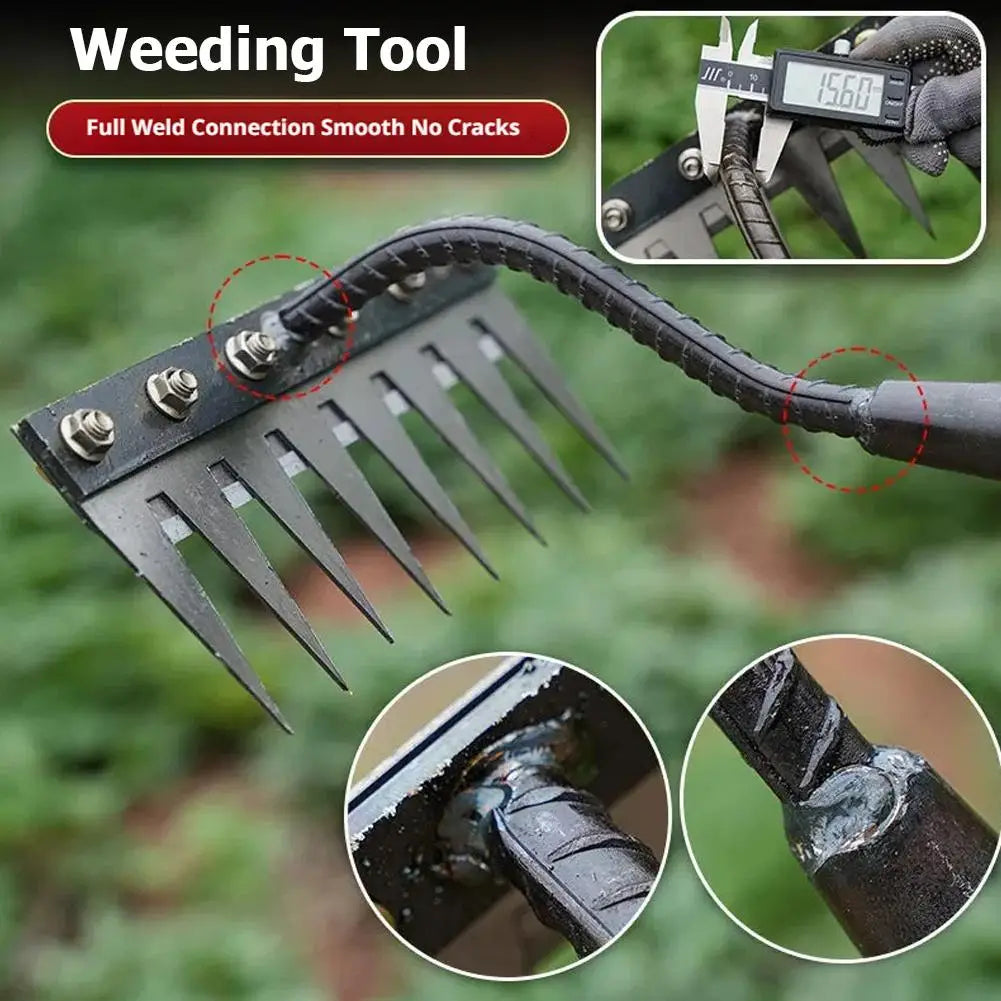 Multi-Tooth Metal Garden Rake – Weeding & Soil Loosening Tool Garden Hand Rake Zpaxo