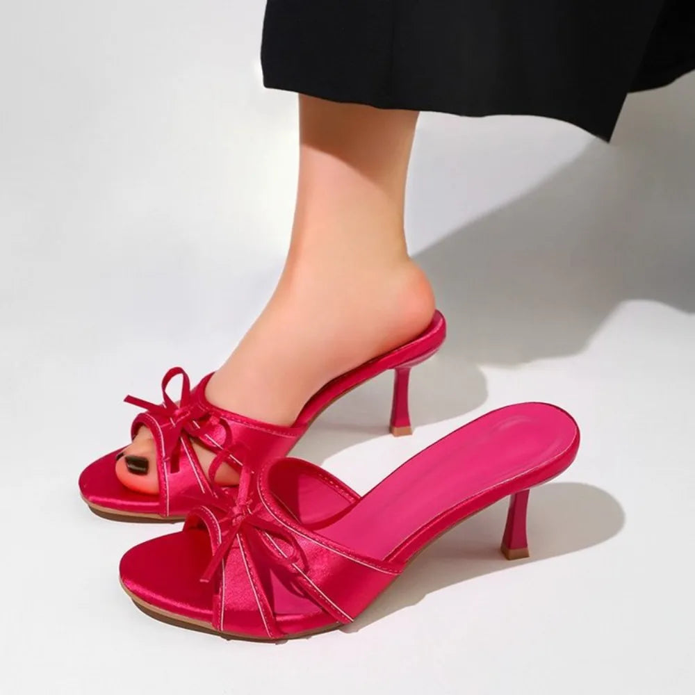 Sexy Pointed Toe Mule High Heels Women Slipper Fashion Mixed Color Slip on Slides Summer Party Stripper Sandal Shoes Zpaxo