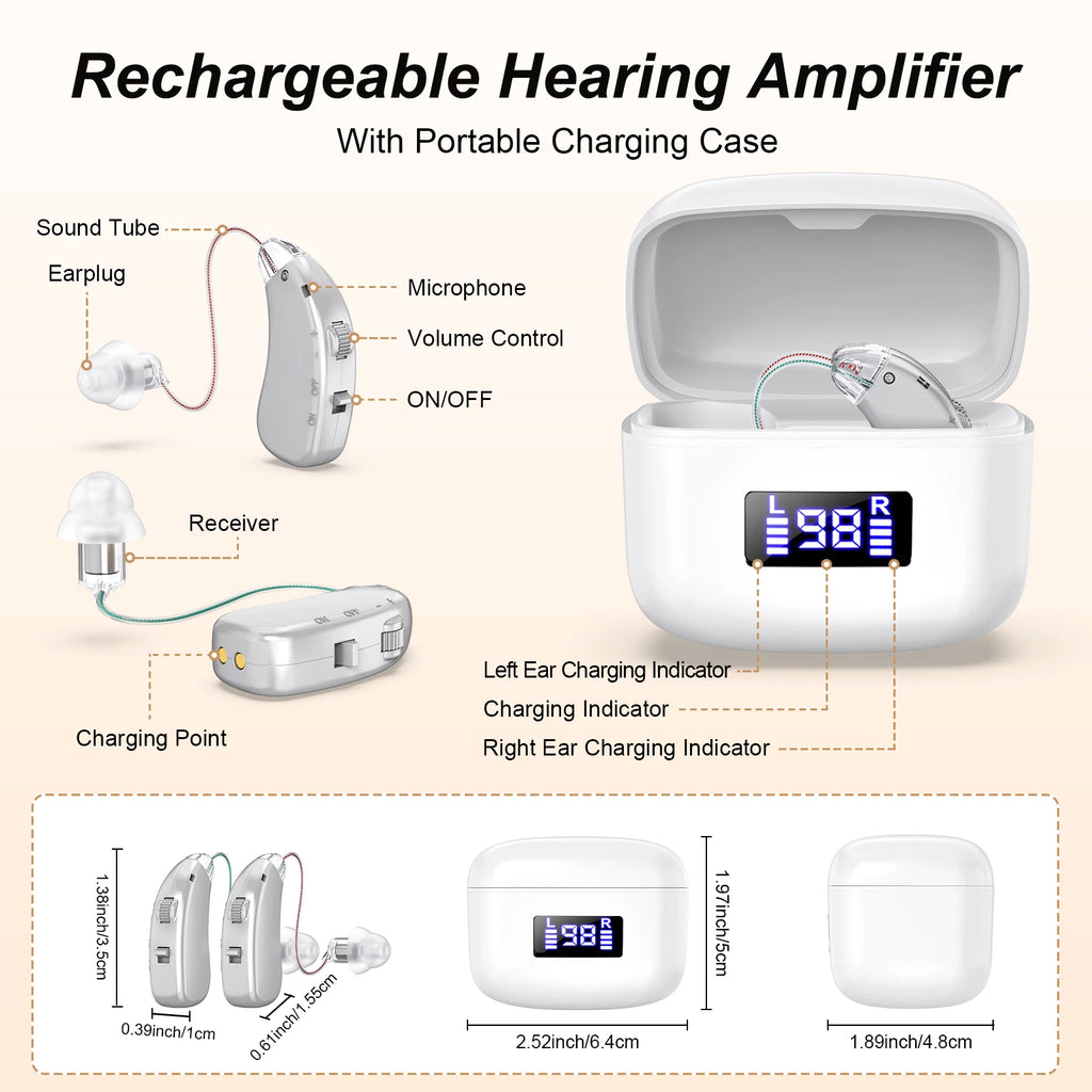 Hearing Amplifiers Earbud In-ear Enhancer Sound Voice Rechargeable
