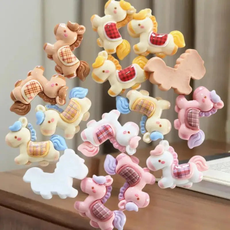 Cute Running Horse Pendant Jewelry Making Findings Kawaii Resin Zpaxo
