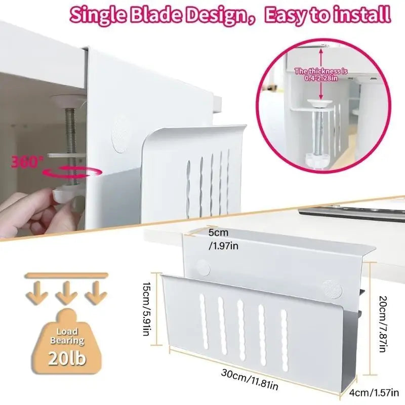 652F Aluminum Notebook Holder, Desk Hanging Laptop Organizgers, for Office Workers, Students, Gamers Office Desk Organization Zpaxo