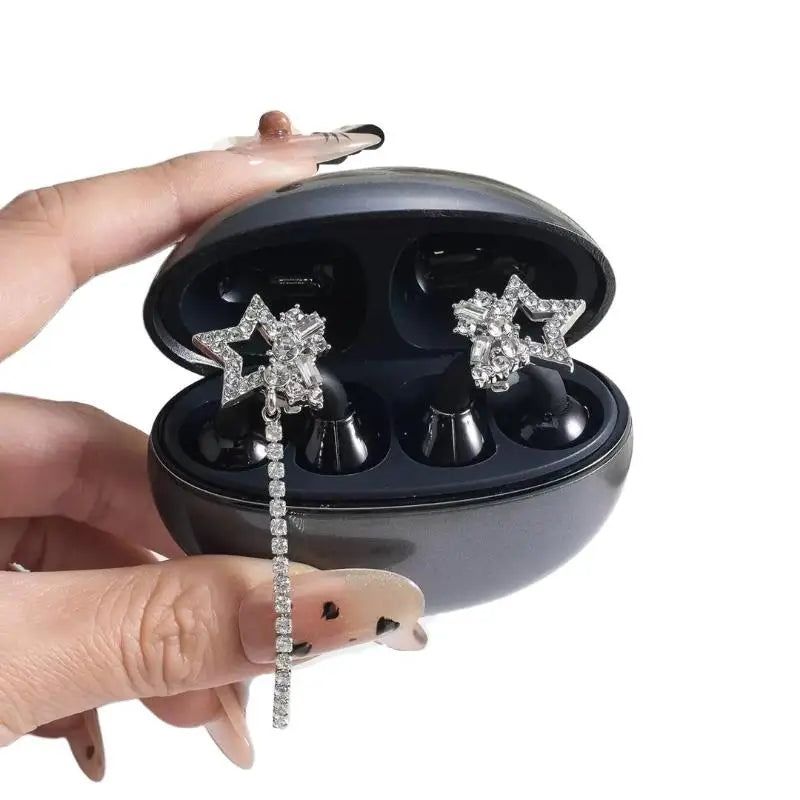 Rhinestone Star Earbud Clips – Bling Wireless Earphone Jewelry