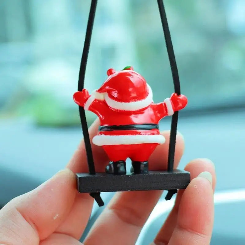 Easy Install Santa Swing Car Hanging Decoration Ornament Christmas