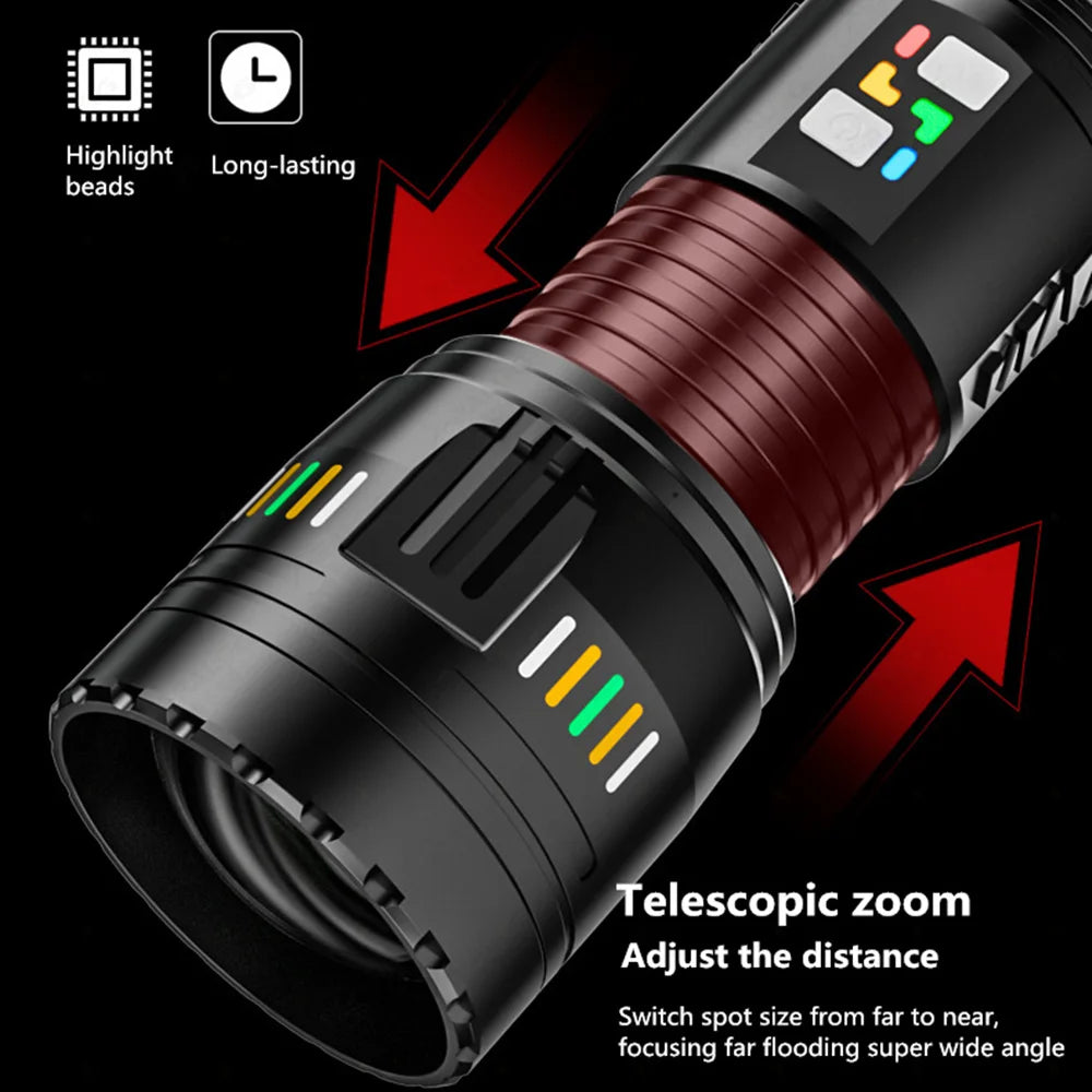 KDULIT GT61 Tactical LED Flashlight – 20000LM Zoomable Torch Tactical Flashlight Zpaxo