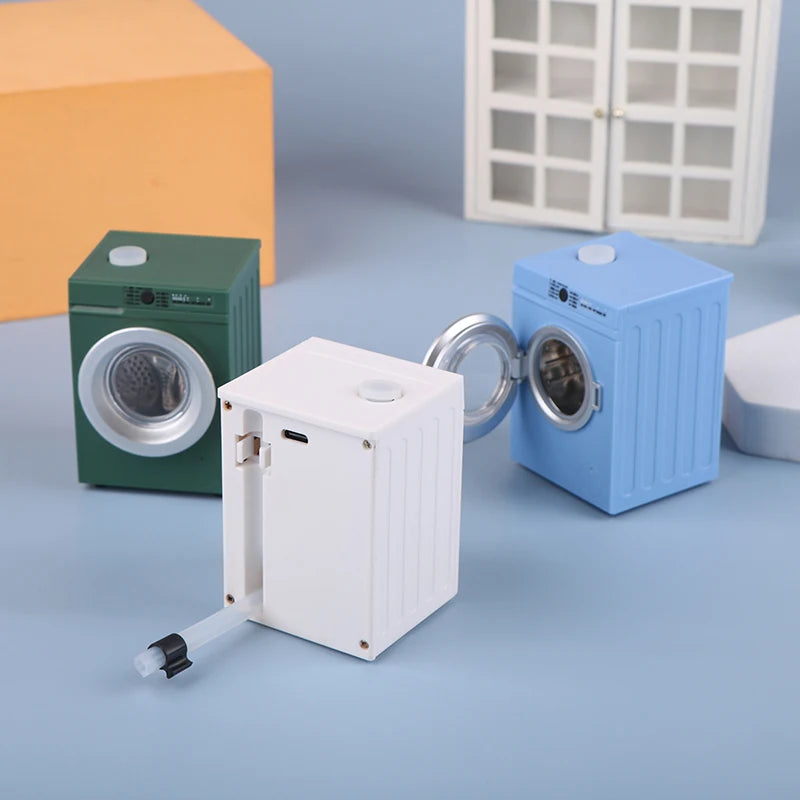 Toy Washing Machine Dollhouse Miniature Drum Washer Model Zpaxo