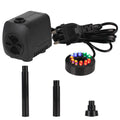 Ultra-quiet Water Pump Garden Aquarium Fountain 15 W Waterproof EU Plug with 12 LED Light Adjustable Zpaxo black